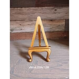 Picture easel stand tabletop display wood gold tone 7 x 4 inch